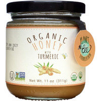 Greenbow Organic Honey With Turmeric - 100% Usda Certified Organic, Non-Gmo, Gluten Free Organic Turmeric Honey - Whole Food Organic Turmeric Honey - 11Oz (311G)