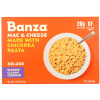 Banza Chickpea Mac And Cheese, Elbows With Creamy Deluxe Cheddar - Gluten Free Healthy Mac And Cheese, High Protein, Lower Carb And Non-Gmo - (Pack Of 6)