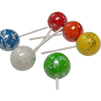 Huge Jawbreakers On A Stick- Assorted Colors 2.25 Inch - 4 Count Rock Hard Candy Rainbow Candy