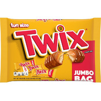 Twix Fun Size Caramel Cookie Halloween Chocolate Bars, 18.28 Oz Bulk Candy Jumbo Bag