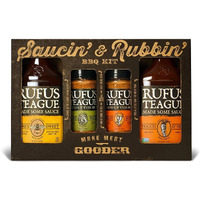 Rufus Teague - Saucin' & Rubbin' Kit - 2 Premium Bbq Sauces & 2 Dry Rubs