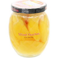 Mw Polar Peach Slices In Light Syrup, Glass Jar 10Oz (Pack Of 12)