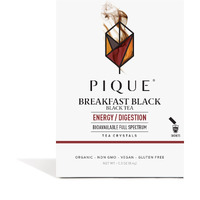 Pique Organic English Breakfast Tea Crystals - Caffeinated Black Tea For Energy, Prebiotic Polyphenols Support Healthy Digestion, Immunity - 14 Single Serve Sticks (Pack Of 1)