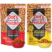 Dot's Homestyle Pretzels 18 Ounce Family Size Honey Mustard & Original Seasoned Pretzel Twists Variety Pack (2 Pack)