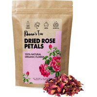 Khwan's Tea Premium Dried Rose Petals - Plant-Based & Edible Flowers For Baking Decoration, Desserts, Syrup, Diy Crafts, Candle, Bath & Fragrant Soap - Herbal Tea, 0.35Oz (10G)