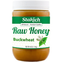 Stakich Buckwheat Antioxidant Raw Honey - Pure, Unprocessed, Unheated, Kosher (40 Ounce)