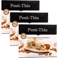 Proti-Thin Salted Toffee Pretzel Protein Bars, 15G Protein, Low Calorie, Very Low Carb (Vlc), Low Fat, High Fiber Snack, Keto Diet Friendly, Ideal Protein Compatible, Gluten Free (3 Boxes - Save 5%)
