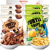 K-Munchies Orion Turtle Chips - 6 Variety Packs, 49G - Churro Chips (3), And Sweet Corn Chips (3) Flavors - Snack Size Korean Chips - Savory, Crispy Korean Snacks - On-The-Go Korean Corn Snack Chips