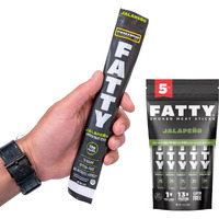 Fatty Meat Sticks, Grass-Fed Beef, High Protein Snack, Camping, Sports, Road Trip, Low Carb, Gluten Free, Msg Free, Nitrate Free, Jalapeno Flavor