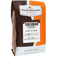 Fresh Roasted Coffee, Tanzanian Peaberry, 2 Lb (32 Oz), Light Roast, Kosher, Ground