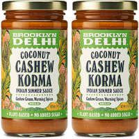 Brooklyn Delhi Coconut Cashew Korma | Indian Simmer Sauce With Cashew Cream And Warming Spices | Mild Enough For A Kid, Flavorful For A Foodie | Vegan, Nothing Artificial (Pack Of 2)