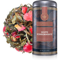 Teabloom White Pomegranate Loose Leaf Tea, Distinctive And Delicate White Tea, Certified Kosher, Fresh Whole Leaf Tea In Reusable Gift Canister, 2.46 Oz/70 G Canister Makes 35-50 Cups