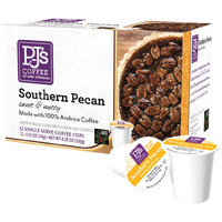 Pj's Coffee Southern Pecan Single Serve Cups - Bold Nutty Flavor - 12 Count