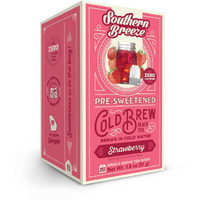 Southern Breeze Cold Brew Sweet Tea Strawberry Iced Tea With Black Tea And Zero Carbs Zero Sugar, 20 Individually Wrapped Tea Bags Southern Sweet Tea Iced Tea Beverage