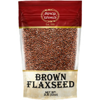 Spicy World Brown Flaxseed 2 Lb Bag - Non-Gmo, Whole, High In Fiber & Omega-3, Keto Friendly Baking, 32Oz
