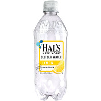 Hal's New York Seltzer Carbonated Lemon Flavored Sparkling Water, Zero Sugar, Zero Calorie, Zero Carbs, 20 Fl Oz (Pack Of 24)