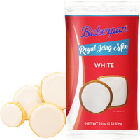 Bakerpan White Royal Icing Mix For Decorating Cookies And Cakes - 16 Ounces (1 Lb) (Made In Usa)