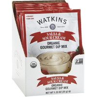 Watkins Organic Gourmet Dip Mix, Salsa & Sour Cream, 1.23 Oz. Packets, 12-Pack