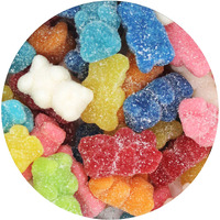 Rainbow Gummy Bears Sugared, 2.2 Pound Bag, Assorted Fruit Flavored Candy, The Hampton Popcorn & Candy Company