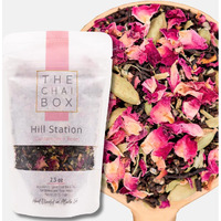 The Chai Box - Premium Rose Chai Tea - Makes 25 Servings - Loose Leaf Black Tea W/Rose Petals & Cardamom - Featured In Oprah's Favorite Things - Made In Small Batches W/Single-Origin Spices - 2.5Oz