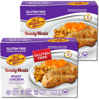 Kosher For Passover Gluten Free Meals, Roast Chicken With Potato & Carrots (2 Pack) Mre Meat Ready To Eat, Prepared Entree Fully Cooked, Shelf Stable Food Microwave Dinner - Traveler Backpacker