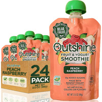 Outshine Fruit & Yogurt Smoothie Peach Raspberry, 24-Pack Of 3.5Oz Fruit & Yogurt Pouches