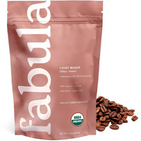 Fabula Coffee Light Roast Whole Beans - Organic - Low Acid - Single Origin - Non-Gmo - Mold Free - 12 Ounces