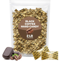 Black Coffee Flavored Hard Candy - Bulk Pack 2 Pounds (About 245 Count) - Contains Caffeine, Individually Wrapped