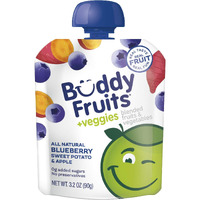 Buddy Fruits & Veggies Snacks To Go Blueberry Sweet Potato Unsweetened Applesauce 3.2Oz (18Pk) Gluten-Nut-Dairy-Preservative-Bpa Free, Non Gmo, Kosher