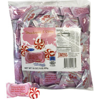 Scripture Candy, Strawberries & Cream Hard Candy 1 Pound Bag, 75 Pieces