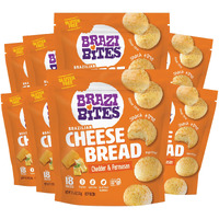 Brazi Bites Gluten-Free Brazilian Cheese Bread: Cheddar & Parmesan | Vegetarian Frozen Bread Snacks | Soy-Free | No Artificial Ingredients | No Preservatives | 11.5 Oz. Pouches (8-Pack)