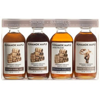 Runamok Organic Maple Syrup Sampler | Smoke + Barrels Vermont Maple Syrup Pairing Collection | 2 Oz (4 Count) | 60Ml | Unique Smoked And Barrel Aged Maple Syrup I Real Maple Syrup