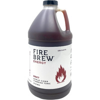 Fire Brew Energy - Beet Apple Cider Vinegar Wellness Tonic | 128 Concentrated Shots Of Healthiest Organic Ingredients To Energize & Boost Stamina & Antioxidants For Heart & Blood Health - Half Gallon