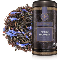 Teabloom Organic Black Tea, Berry Harvest Loose Leaf Tea, Sweet And Fruity Black Tea, Usda Certified Organic, Fresh Whole Leaf Blend In Reusable Gift Canister, 2.82 Ounce Loose Leaf Tea Canister Makes 35-50 Cups