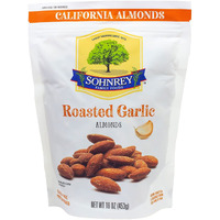 Roasted Garlic Almonds (16Oz) Bold Seasoned Flavored Steam Pasteurized Nut Snacks From The Sohnrey Family Farm