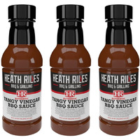 Heath Riles Bbq Sauces, Tangy Vinegar Bbq Sauce, Pit Master Barbecue Sauce For Meat, Marinades, Dressings, 3 Bottles,16 Oz.