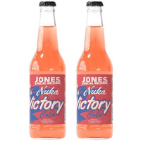 Jones Soda Co. Special Release Nuka Cola Victory | Fallout Merchandise | Cane Sugar Soda | Craft Soda Pop | Soda Soft Drinks | Glass Bottle Soda | Peach & Mango Flavor | (2 Bottles)