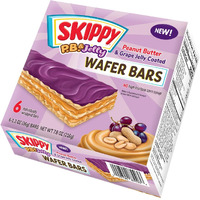 Skippy P.B. & Jelly Peanut Butter And Grape Jelly Coated Wafer Bars, 1.3 Oz, 6 Ct (36G)/Bar