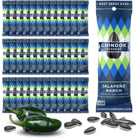 Chinook Seedery Roasted Sunflower Seeds To Eat - Jumbo Low Sodium Sunflower Seeds Keto Snacks - Adventure, Baseball, School Snacks - Gluten Free, Non Gmo Snacks - 1.5 Oz (Pack Of 36) Jalapeno Ranch
