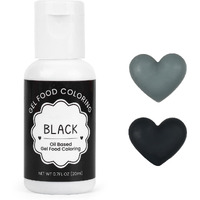 Oil Based Food Coloring For Chocolate, 20Ml Edible Black Oil Based Food Coloring Gel For Cake Decorating, Sugar, Candy Melts, Baking, Cookies, Icing Frosting, Meringues, Cream- 0.7 Fl. Oz(Black)