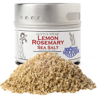 Gustus Vitae - Lemon Rosemary Sea Salt - Non Gmo Verified - Magnetic Tin - Authentic Gourmet Seasoning - Crafted In Small Batches