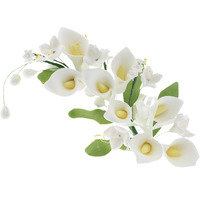 Global Sugar Art Calla Lily Cascade Sugar Cake Flowers Cake Topper Spray, White, 1Count By Chef Alan Tetreault