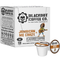 Blackout Coffee Jamaican Me Crazy Flavored Pods, Fresh Roasted In The Usa, K Cup Compatible, 18 Count Single-Serve Coffee Pods