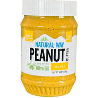 Natural Way Peanut Butter, Honey, (1) 16 Ounce Jar - Made With Olive Oil, No Hydrogenated Oils, Non-Gmo, Gluten Free