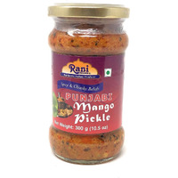 Rani Punjabi Mango Pickle Mild (Achar, Indian Relish) 10.5Oz (300G) Glass Jar ~ Vegan | Gluten Free | Non-Gmo | Kosher | No Colors | Popular Indian Condiment, Indian Origin