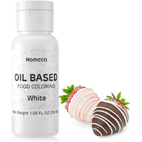 Oil Based Food Coloring For Chocolate - 30 Milliliters Upgraded Oil Red Food Color For Baking Cake Decorating, Edible Food Dye For Candy Melts Cookies Easter Egg Icing Fondant Meringues - White