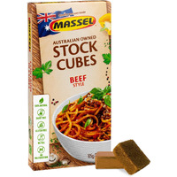 Massel Beef Style Broth Boullion Cubes, Gluten Free, Msg Free, Dairy Free, Non Gmo, 0G Trans Fat Soup Base Seasoning For Ramen, Soup, Stew, No Animal Content, 1 Pack 105G