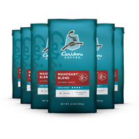 Caribou Coffee, Dark Roast Ground Coffee - Mahogany Blend 72 Ounces (6 Bags Of 12 Ounces)