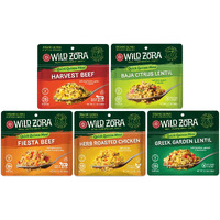 Wild Zora Organic Quinoa Bowls - Quick Prepared Meals, Instant Tasty Bowls, Pantry Staples Gluten-Free Meal With Lentils Plus 10G Olive Oil Packet - Variety (5-Pack)