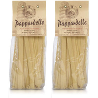 Morelli Pappardelle Pasta Noodles - Organic Pasta With Wheat Germ - Imported Pasta From Italy, Pappardelle Noodles Pasta, Wide Noodles, 17.6Oz (500G) - Pack Of 2